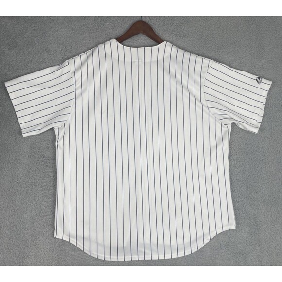 Vintage 90s Majestic Jersey New York Yankees Pinstripe Mens 2XL White 6700 MLB - Picture 8 of 9